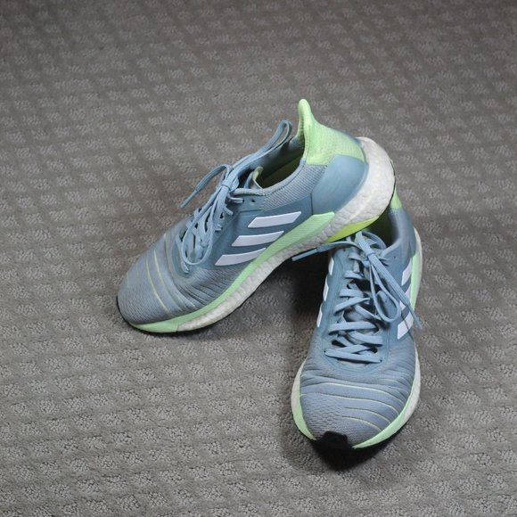 Adidas Size 9 Blue & Green Solar Glide Boost Athletic Shoes - Picture 1 of 7